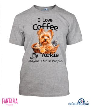 Camiseta Manga Corta I love Coffee and Yorkshire